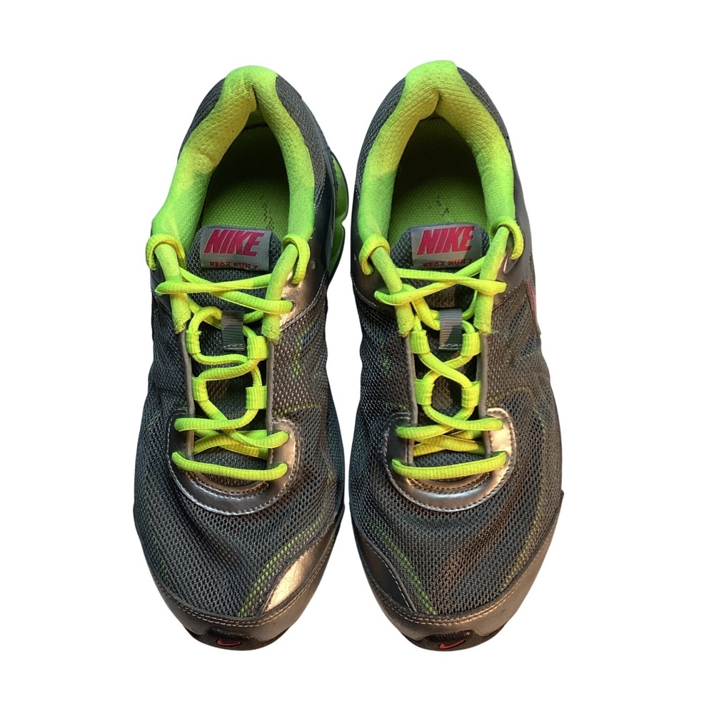 Nike Reax Run 7 Running Shoes Womens 9 Silver Volt Neon Athletic Gym Sneaker
